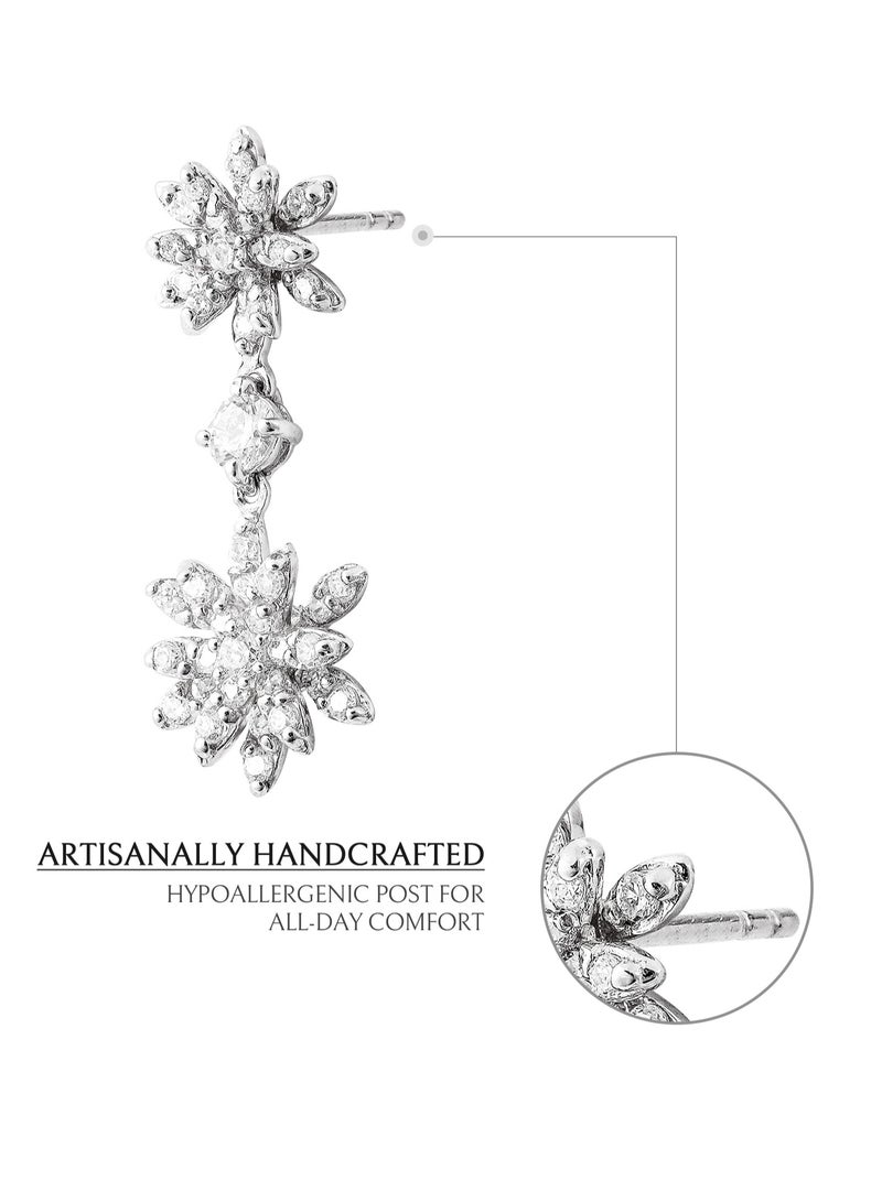AWNL Snowflake Drop Earrings for Women, Sterling Silver and CZ Diamonds Eardrop Gift for Wife Girlfriend Mother - Image 5