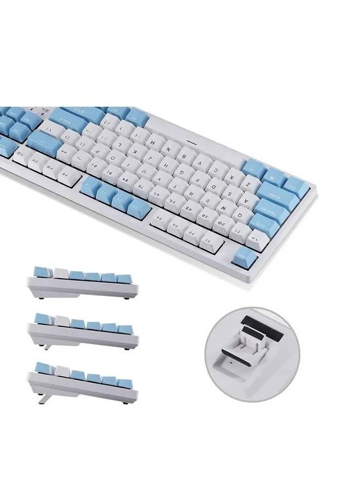 DURGOD - Durgod Taurus K320 ( Cherry Red Switch ) Wireless Mechanical Keyboard - Light Blue - Image 1