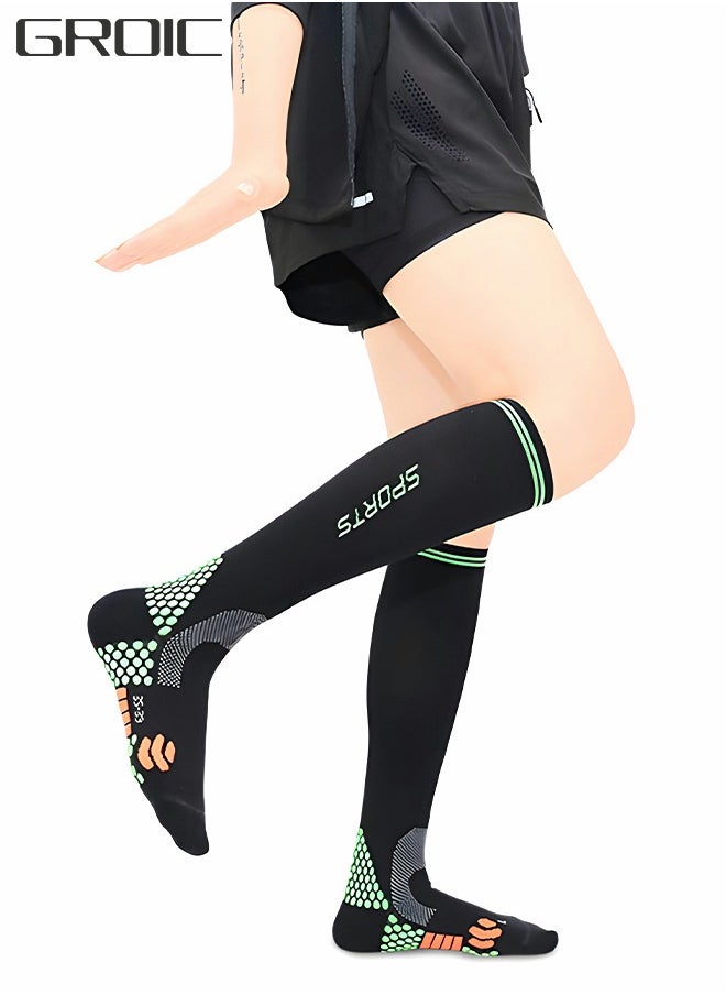 GROIC Athletic Compression Socks Designed for Sport Basketball Running Workout Gym,Graduated Circulation Support Knee High Socks,Sports Calf Socks  - Image 1