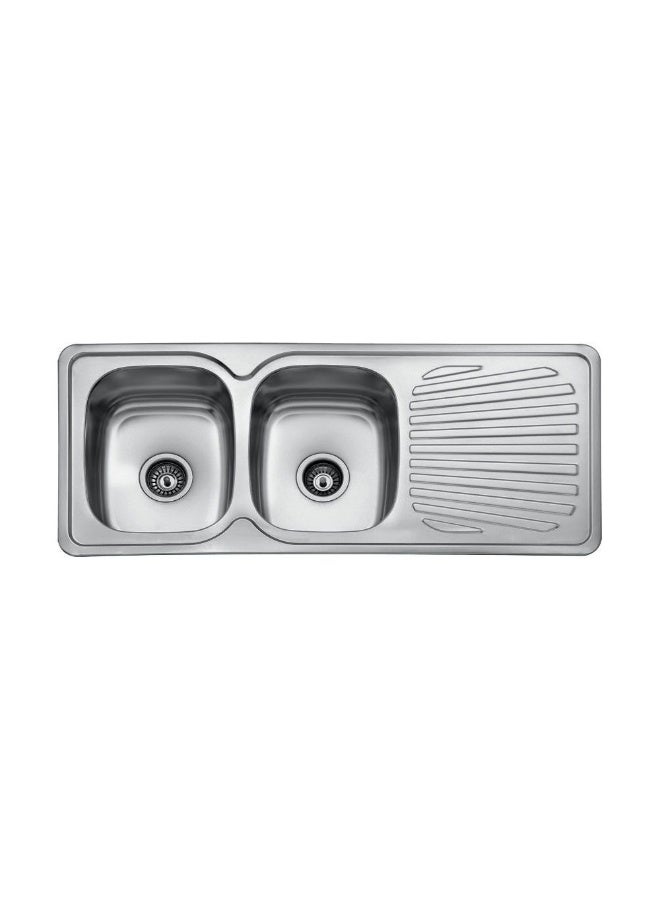 DANUBE HOME Milano Ss Kitchen Sink Bl-839 1140X480X180 Inset- | Stainless Steel Double Bowl | Wash Basin Lavatory Kitchen Sinks For Kitchen Restaurants - Silver - Image 1