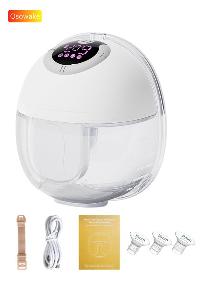 أوساويك مضخة ثدي قابلة للارتداء للرضاعة الطبيعية، S32 مضخة ثدي محمولة كهربائية خالية من اليدين مع 4 أنماط و 9 مستويات، مقاومة للتسرب وضوضاء منخفضة، شاشة LCD، مع 17/19/21 ملم شفاه - Image 1