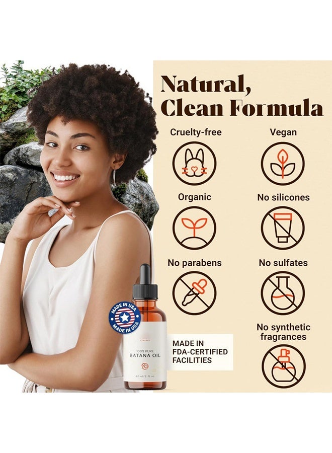 VITAL 100% Pure Batana Oil Natural Nourishing Hair Treatment Oil Moisturizing Repairing Dry Damaged Hair Scalp Care Serum For Healthy Hair,60ml - Image 5