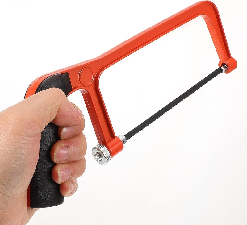 ibasenice Mini Hacksaw Wood Cutting Bow Tool, Lightweight Hand Saw with 10 Blades, Portable Multi-functional Woodworking and Metal Cutting Tool for DIY and Crafting - Image 4