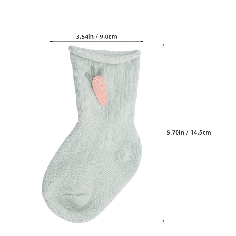 1 Pair Newborn Mid-Calf Socks Cartoon Cotton Anti- Baby Socks Grip Socks Toddler Walking Socks For Babies Slipper Socks For Toddlers - Image 4