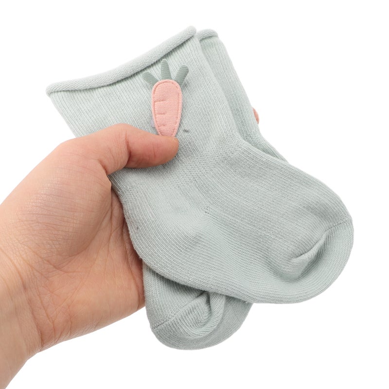 1 Pair Newborn Mid-Calf Socks Cartoon Cotton Anti- Baby Socks Grip Socks Toddler Walking Socks For Babies Slipper Socks For Toddlers - Image 2