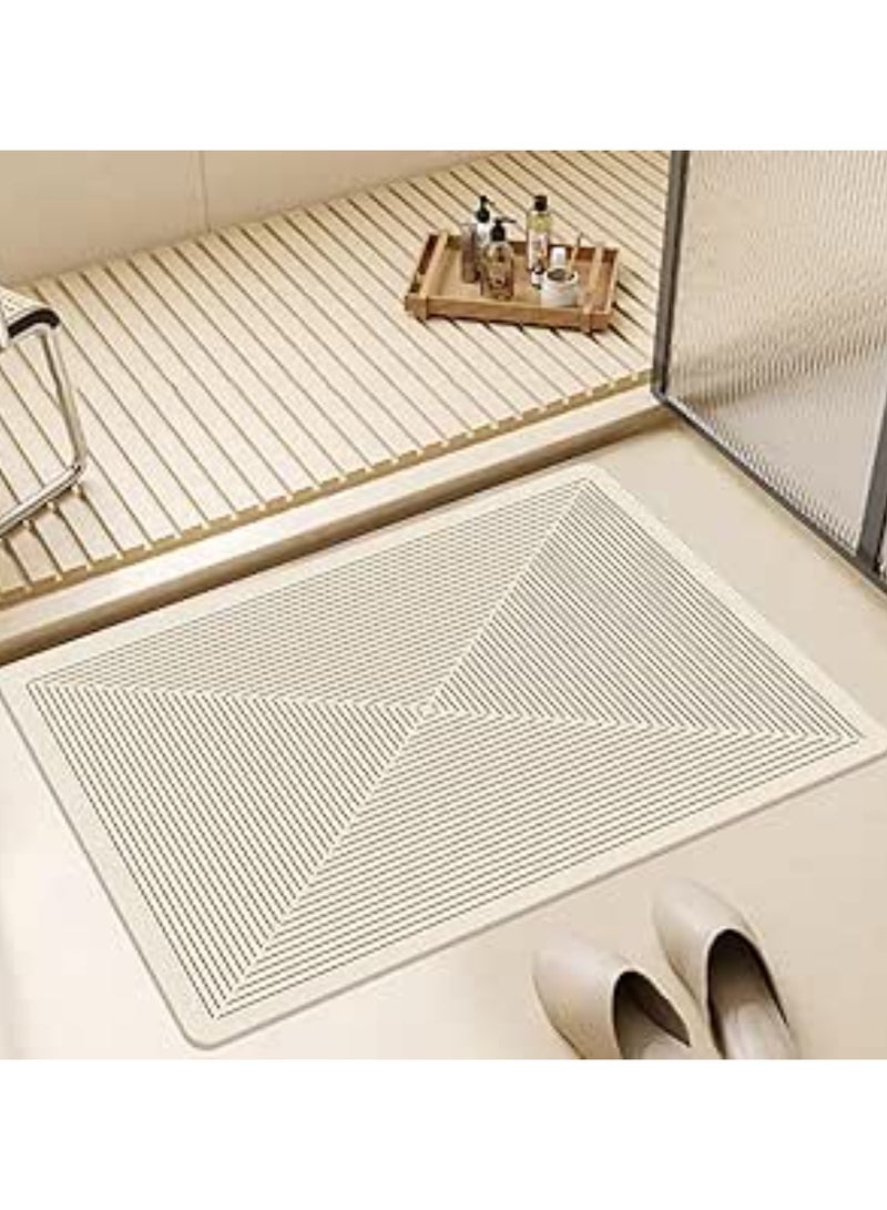 TYCOM Cloth Bath Mat Super Absorbent Bathtub Mat with Non-Slip Anti Slip Bathroom Floor Mats and Quick Dry Bath Rug, Thickened Soft Easier Clean Carpet 50 By 80 CM