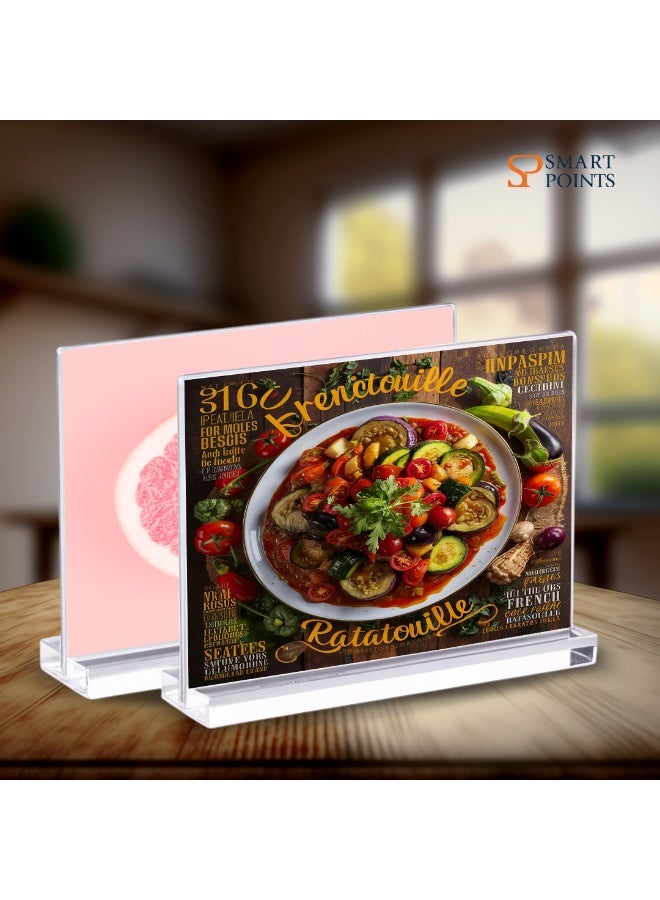 "سمارت بوينتس  " حامل صور ولافتات شفاف من الأكريليك  – إطار عرض مزدوج الجانبين (20.9 × 14.6 سم، عبوة من 2) - Image 3