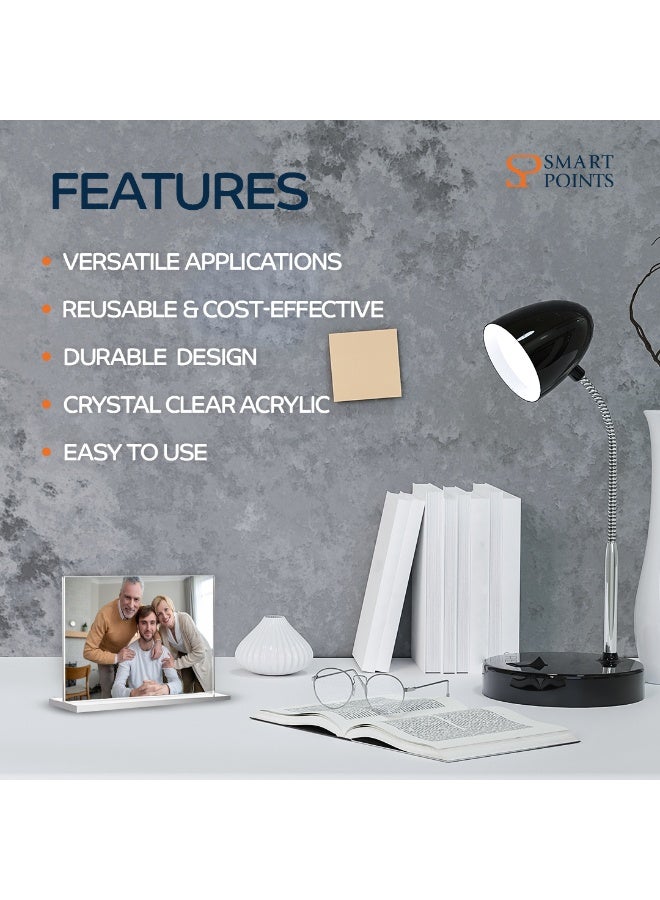 "سمارت بوينتس  " حامل صور ولافتات شفاف من الأكريليك  – إطار عرض مزدوج الجانبين (20.9 × 14.6 سم، عبوة من 2) - Image 2
