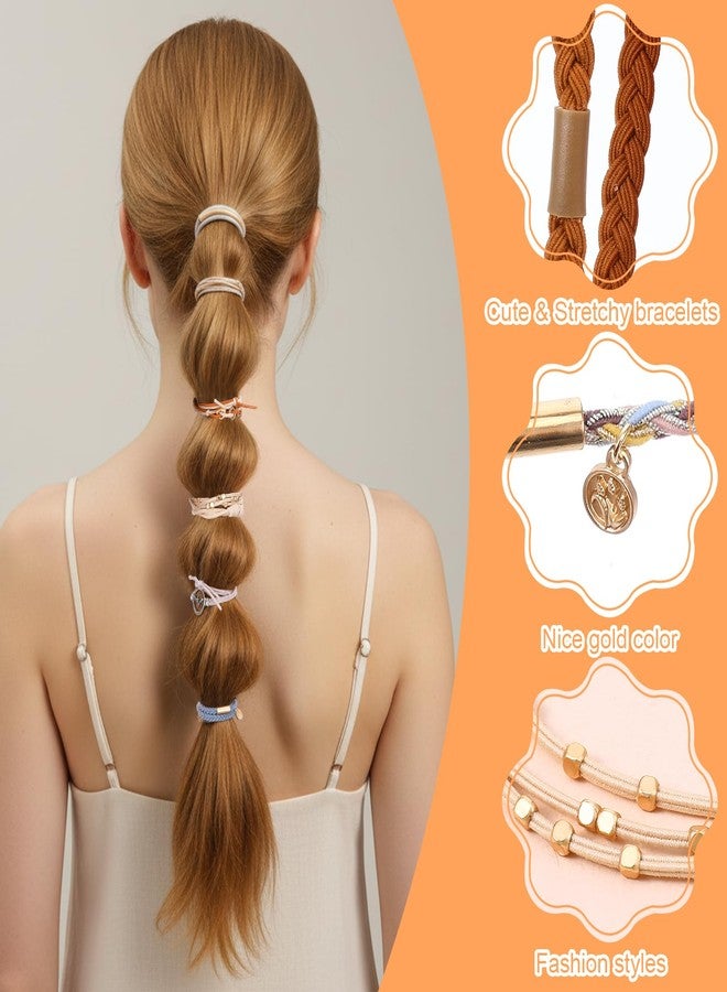 HaiFafafaing 10 Pcs Boho Hair Ties Bracelet for Women 5 Styles Elastic Braided Bracelets Hair Tie for Thin Thick Hairs Bands No Damage Ponytail Holders - Image 5