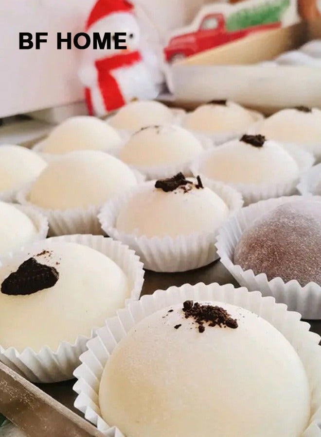 بي أف هوم ١٠٠ قطعة من قوالب الكب كيك المقاومة للدهون - مصنوعة من مواد آمنة غذائياً، مقاومة للحرارة العالية، عديمة الرائحة، أكواب خبز غير لاصقة للمفن والحلوى والمكسرات والشوكولاتة - Image 5