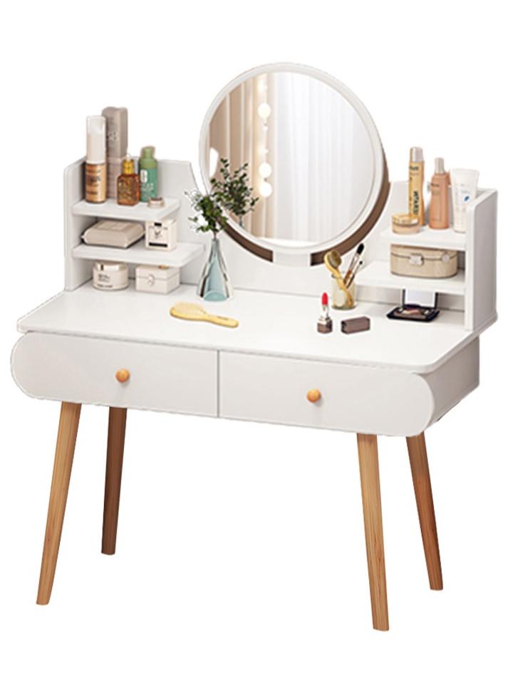 شاربدو خزانة ملابس متعددة الطبقات مع درج ومرآة لغرفة النوم وطاولة زينة وطاولة تزيين 80x40x120 سم - Image 1