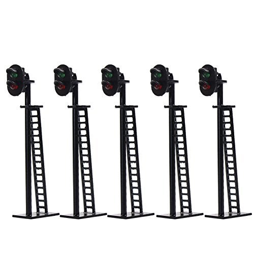 Evemodel JTD03 5pcs Model Railway 2-Light Block Signal Green/Red HO Scale 6.4cm 12V Led Traffic Lights for Train Layout New - Image 1