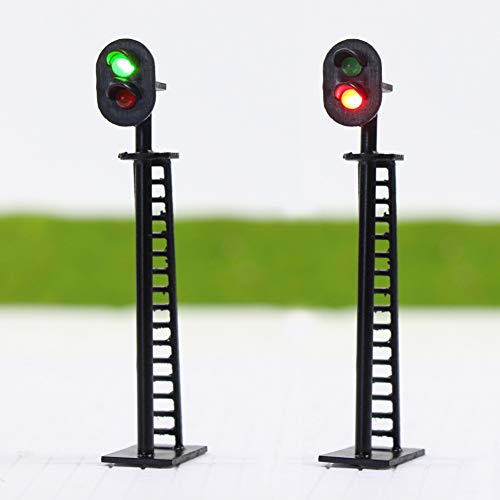 Evemodel JTD03 5pcs Model Railway 2-Light Block Signal Green/Red HO Scale 6.4cm 12V Led Traffic Lights for Train Layout New - Image 2
