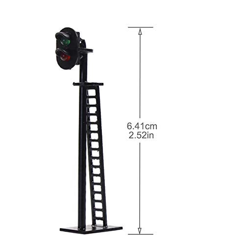 Evemodel JTD03 5pcs Model Railway 2-Light Block Signal Green/Red HO Scale 6.4cm 12V Led Traffic Lights for Train Layout New - Image 5