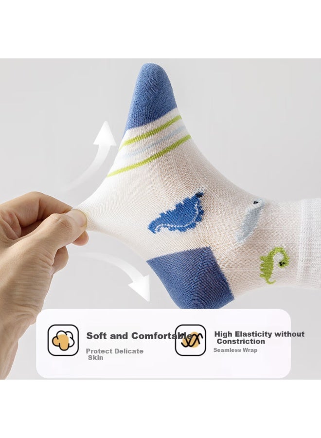 Liberal Ziyouxi Children's Socks, Summer New Mid-calf Style, Boys' Mesh Socks, Cartoon Design, Student Boys' Antibacterial Baby Socks - Image 4