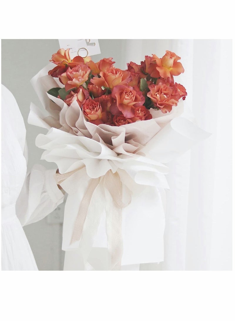 SYOSI Gift Wrap Paper, Florists Wrapping Paper, Handmade Packaging Supplies Floral Supplies Waterproof Wrapping Paper Diy Packaging Supplies (White) - Image 3