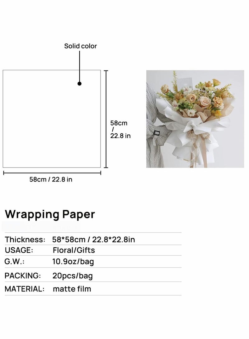 SYOSI Gift Wrap Paper, Florists Wrapping Paper, Handmade Packaging Supplies Floral Supplies Waterproof Wrapping Paper Diy Packaging Supplies (White) - Image 2
