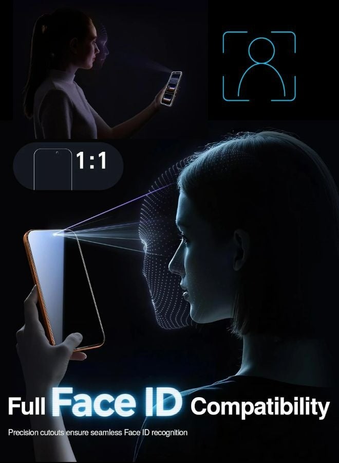 Privacy tempered glass screen protector for iPhone 17 Air, full-edge coverage, Face ID compatible, 9H scratch resistant, stain resistant, easy to install without bubbles - Image 3