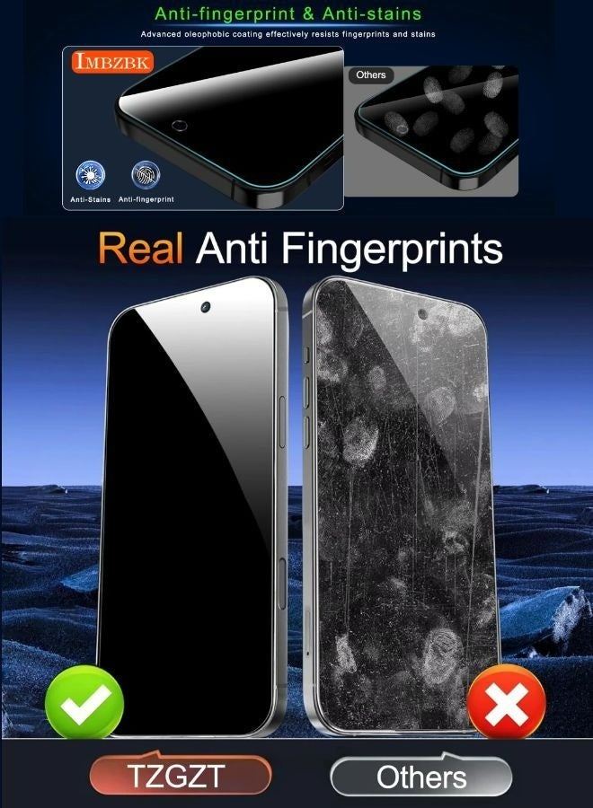 Privacy tempered glass screen protector for iPhone 17 Air, full-edge coverage, Face ID compatible, 9H scratch resistant, stain resistant, easy to install without bubbles - Image 5