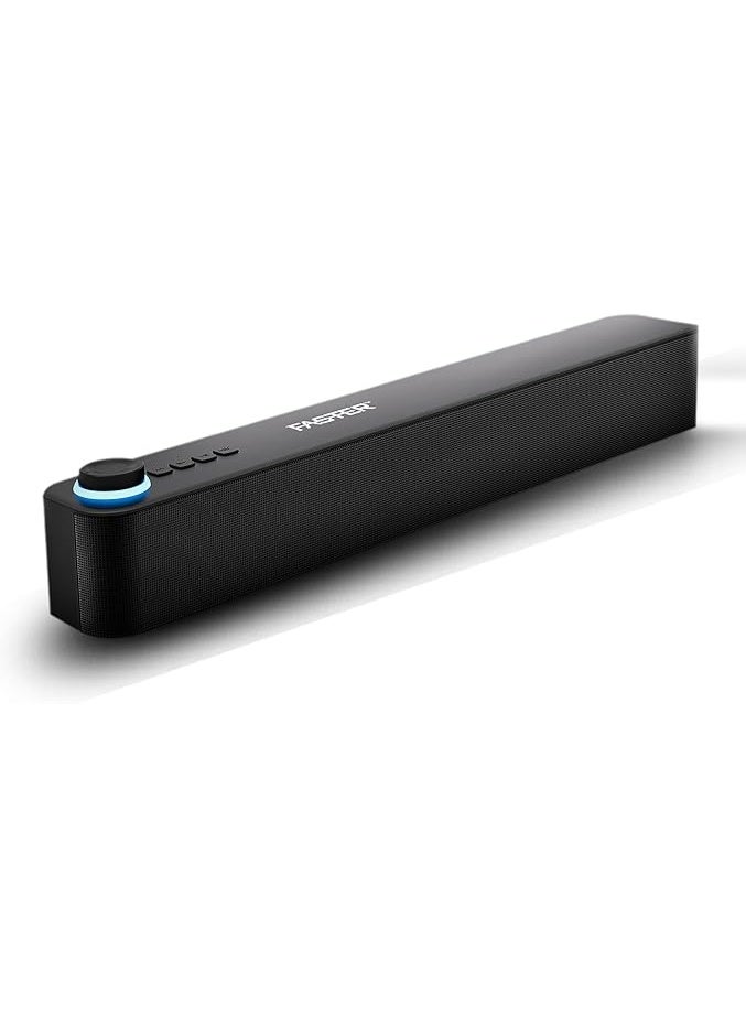 Faster Wireless Bluetooth Soundbar 12W Home Theater System - Portable Stereo Speaker with Deep Bass, USB, FM Radio, Aux for TV, Desktop, Laptop, PC, Cellphone - Loud Audio, Immersive Surround Sound - Image 1