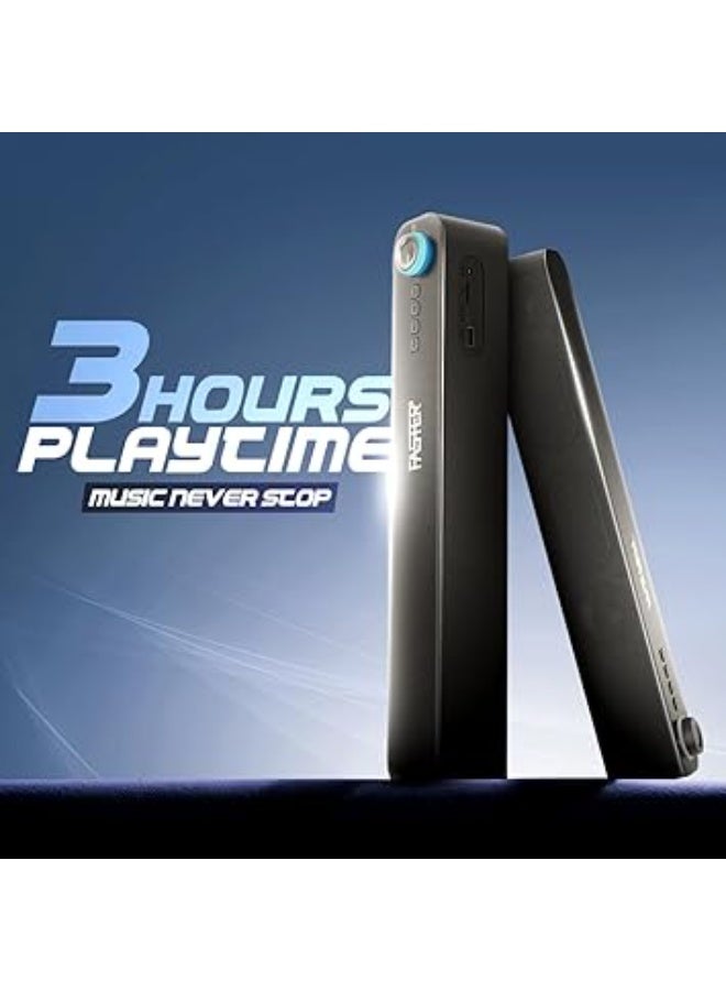 Faster Wireless Bluetooth Soundbar 12W Home Theater System - Portable Stereo Speaker with Deep Bass, USB, FM Radio, Aux for TV, Desktop, Laptop, PC, Cellphone - Loud Audio, Immersive Surround Sound - Image 3