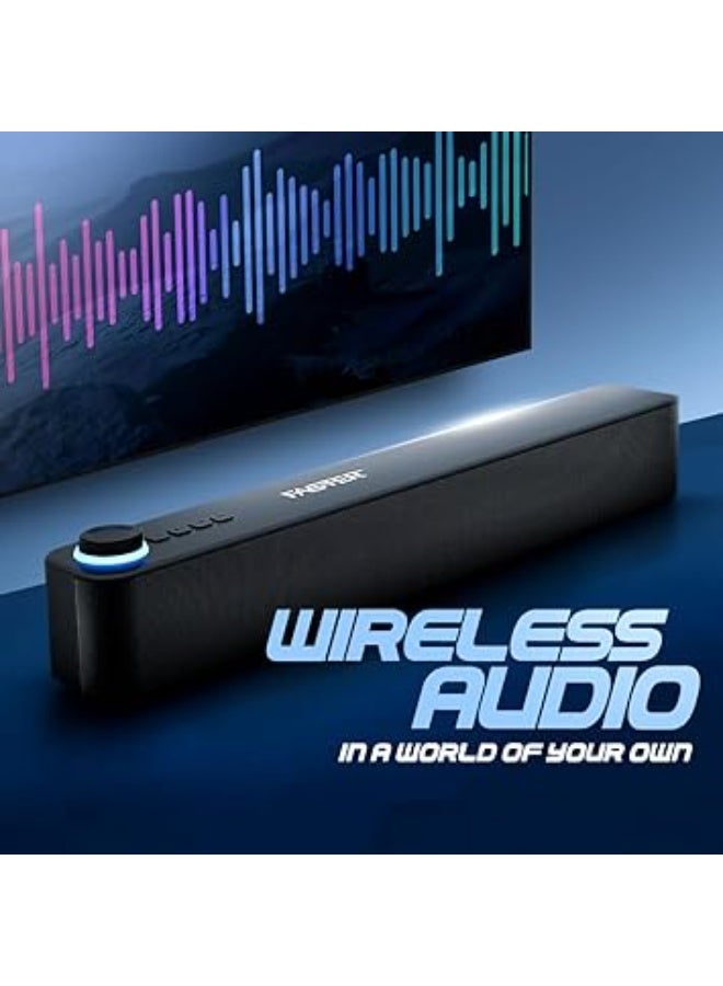 Faster Wireless Bluetooth Soundbar 12W Home Theater System - Portable Stereo Speaker with Deep Bass, USB, FM Radio, Aux for TV, Desktop, Laptop, PC, Cellphone - Loud Audio, Immersive Surround Sound - Image 2