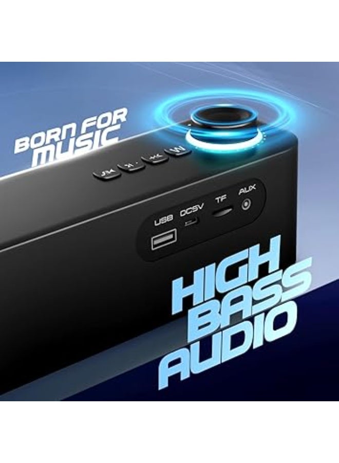 Faster Wireless Bluetooth Soundbar 12W Home Theater System - Portable Stereo Speaker with Deep Bass, USB, FM Radio, Aux for TV, Desktop, Laptop, PC, Cellphone - Loud Audio, Immersive Surround Sound - Image 4