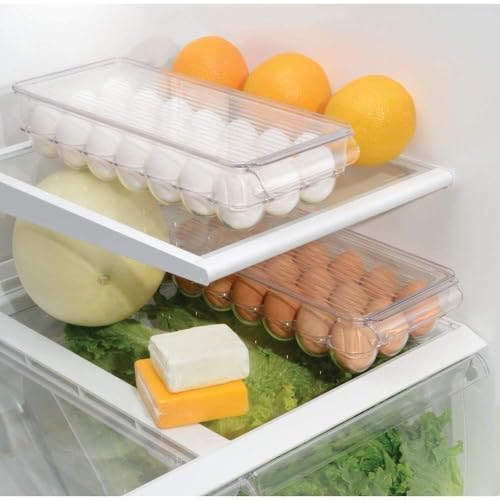 INKULTURE Acrylic Egg Storage Box or Egg Trays for Refrigerator with Lid & Handles Egg Tray Box for 21 Eggs | Clear & Unbreakable - Image 3