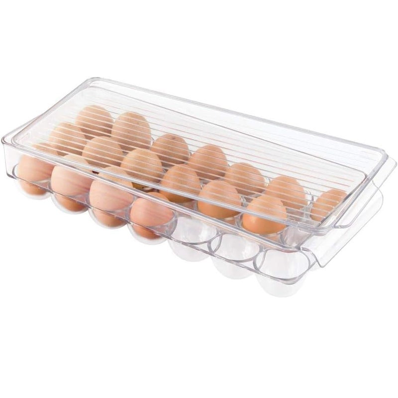INKULTURE Acrylic Egg Storage Box or Egg Trays for Refrigerator with Lid & Handles Egg Tray Box for 21 Eggs | Clear & Unbreakable - Image 5