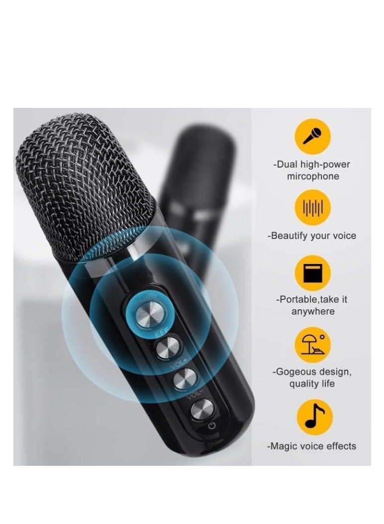JAJEEK Bluetooth Karaoke Speaker with 2 Wireless Microphones | Portable PA System with Echo & Voice Cut | Ideal for Family Parties, Christmas, and Events | YS-203 Singing Machine for Adults & Kids - Image 4