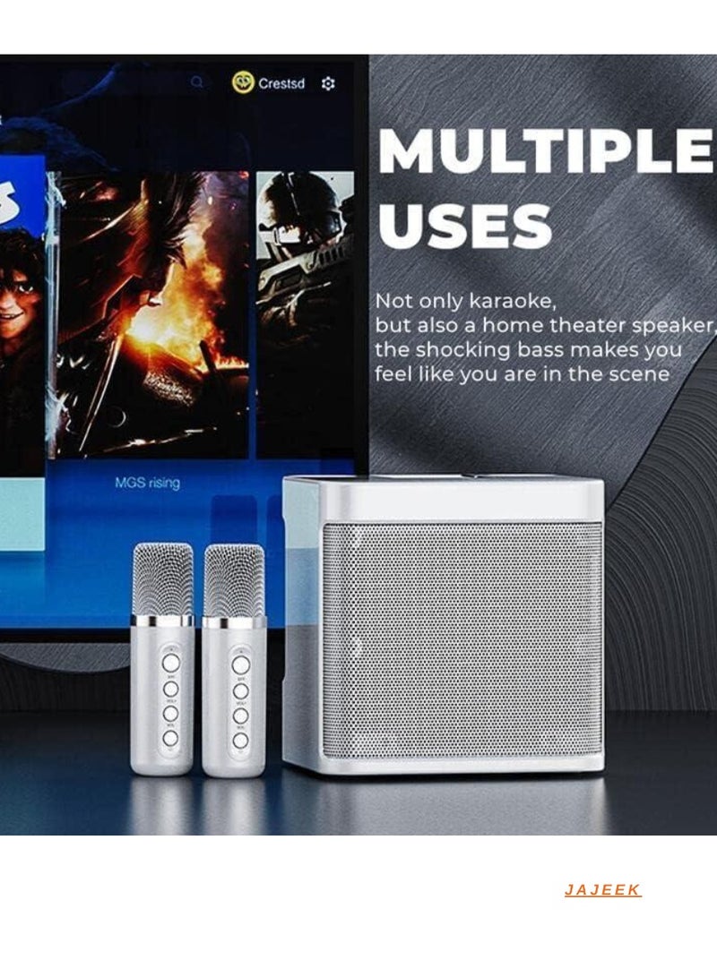 JAJEEK Bluetooth Karaoke Speaker with 2 Wireless Microphones | Portable PA System with Echo & Voice Cut | Ideal for Family Parties, Christmas, and Events | YS-203 Singing Machine for Adults & Kids - Image 2