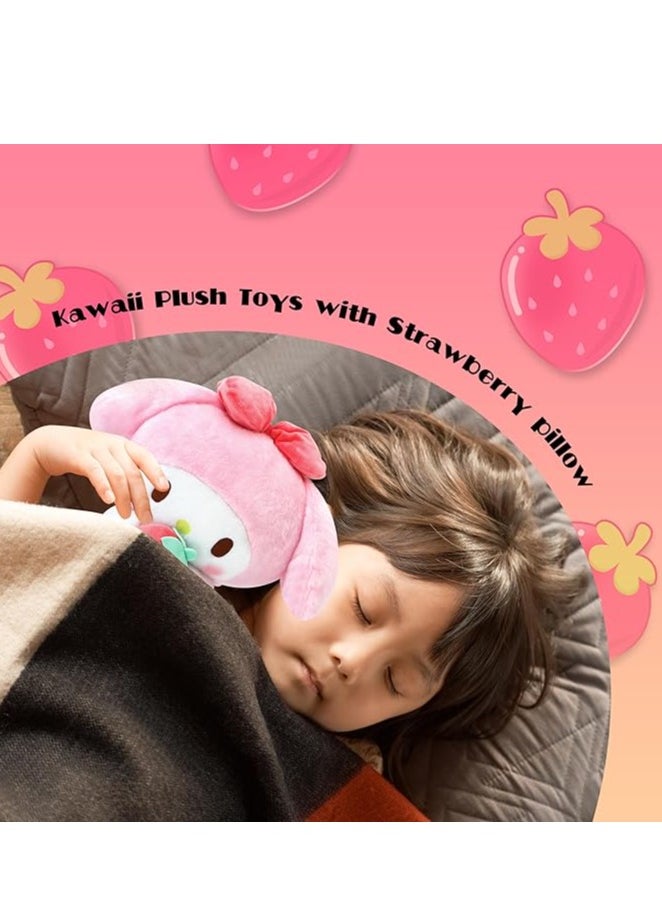 Plush Toys with Strawberry Pillow Kawaii , Stuffed Plush Doll, Cartoon Toys Throw Pillow Decoration, Birthday Gift for Kids (Pink)  - Image 4