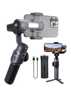 Zhiyun Zhiyun Smooth 5S Professional Gimbal Stabilizer for Smartphone, Handheld 3-Axis Phone Gimbal, Portable Stabilizer for Vlogging, YouTube, Tiktok, Live Video Compatible with iPhone and Android - Gray  - Image 1