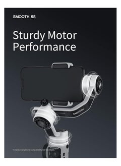 Zhiyun Zhiyun Smooth 5S Professional Gimbal Stabilizer for Smartphone, Handheld 3-Axis Phone Gimbal, Portable Stabilizer for Vlogging, YouTube, Tiktok, Live Video Compatible with iPhone and Android - Gray  - Image 3