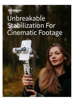 Zhiyun Zhiyun Smooth 5S Professional Gimbal Stabilizer for Smartphone, Handheld 3-Axis Phone Gimbal, Portable Stabilizer for Vlogging, YouTube, Tiktok, Live Video Compatible with iPhone and Android - Gray  - Image 4