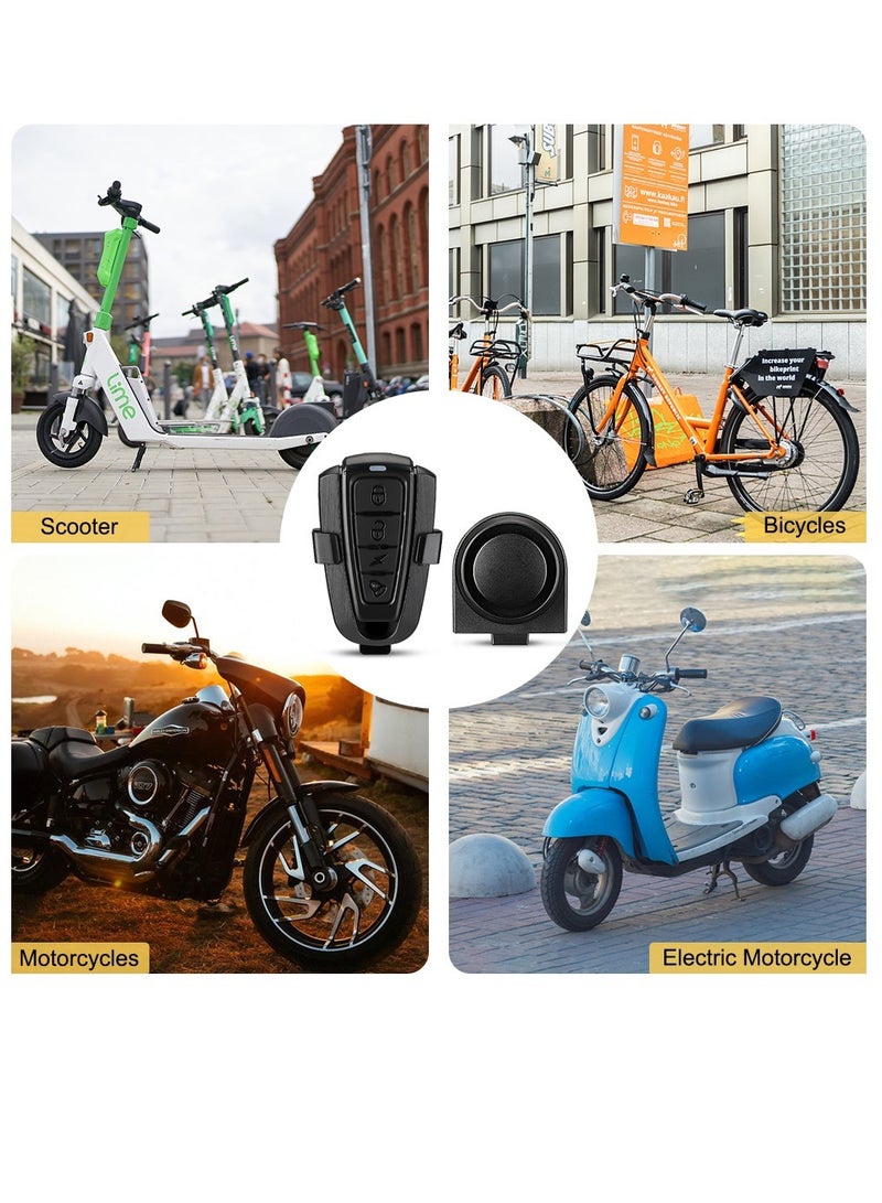 AROAQ Bike Horn, 115dB Loud Bicycle Anti-Theft Horn, IPX5 Bicycle Alarm Bell, with 5 Sound Modes 3 Vibration Sensitivity Adjustment 3 Volume Adjustment, Rechargeable Battery, IPX5 Waterproof - Image 1