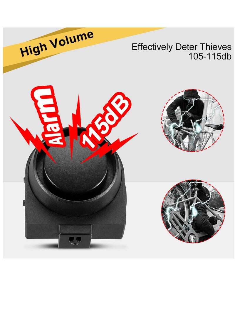 AROAQ Bike Horn, 115dB Loud Bicycle Anti-Theft Horn, IPX5 Bicycle Alarm Bell, with 5 Sound Modes 3 Vibration Sensitivity Adjustment 3 Volume Adjustment, Rechargeable Battery, IPX5 Waterproof - Image 3