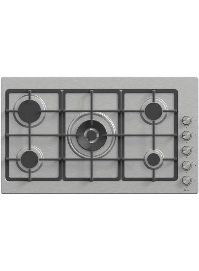 كيتشن لاين Kitchen Line EL010، موقد غاز مدمج، 90 سم، 5 شعلات، ستانلس ستيل - Image 1