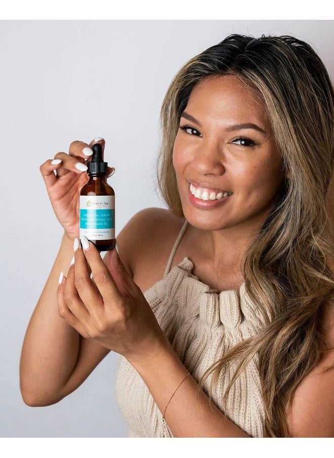 Essence Of Argan - Hydrating Serum For Face Day/Night Moisturizer With Hyaluronic Acid And Argan Oil Anti Wrinkle Serum W/Antiinflammatory Compounds Essential Fatty Acids & Vitamin E (2Fl.Oz/60Ml) - Image 1