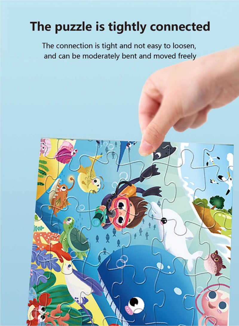 Educational Wooden Puzzle for Kids Ages 3-6 | 36-Piece Ocean Animals Jigsaw with Large Chunky Pieces | Develops Fine Motor Skills, Logic & Observation | Safe, Non-Toxic Learning Gift for Toddlers & Preschoolers - Image 5