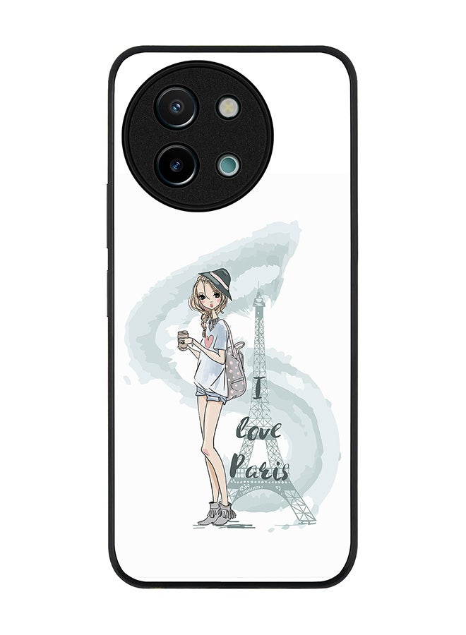 Stylizedd Rugged Black edge case for Vivo Y38 / Vivo Y58 / Vivo Y200i /Vivo T3x, Slim fit Soft Case Flexible Anti Drop TPU Gel Thin Cover -  I Love Paris - Image 1