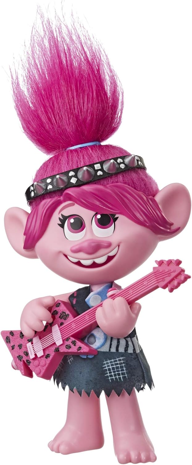 Trolls DreamWorks World Tour PoptoRock Poppy Singing Doll with 2 Different Looks and Sounds Toy Sings Trolls Just Want to Have Fun English - Image 3