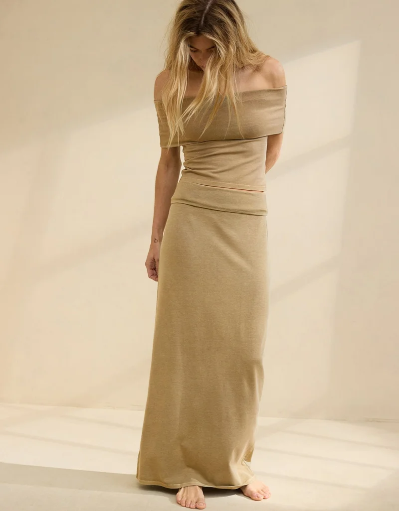 Aerie Aerie Chill Up Foldover Maxi Skirt