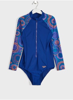Youth Printed Long Sleeve Swimsuit