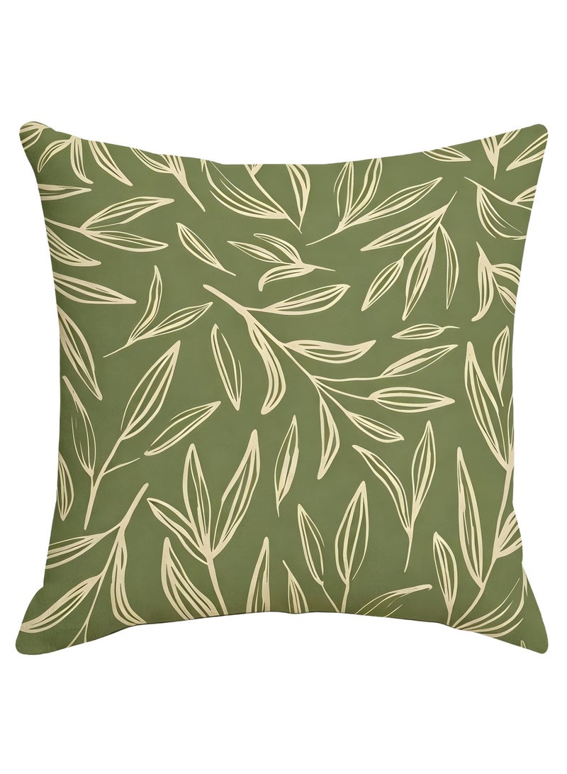 4PCS green plant square pillowcases,  45×45CM, decorative natural plant cushion covers, suitable for various pillows on sofas, beds, cars, offices, etc. (double-sided pattern) - Image 5
