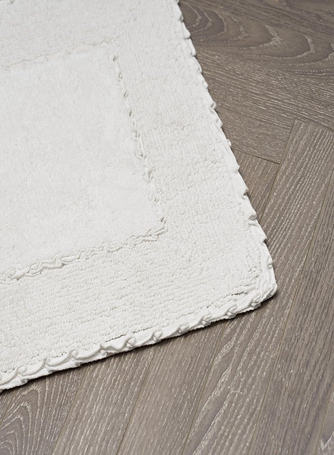 لورا أشلي سجادة حمام من لورا آشلي، مزينة بكشكشة وحواف مكشكشة، مصنوعة من القطن الخالص بنسبة 100%، لون أبيض، مقاس 17 × 24 بوصة - Image 2
