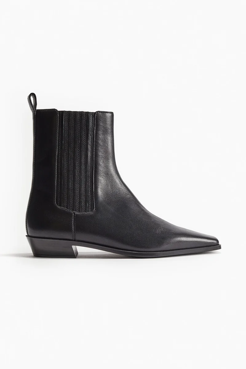 H&M Leather Ankle Boots