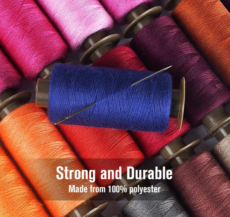 ilauke 95pcs Bobbins Sewing Thread Kit, 400 Yards Polyester Thread Assortment, Prewound Bobbins for Hand & Machine Sewing DIY & Home, 45 Colors - Image 2