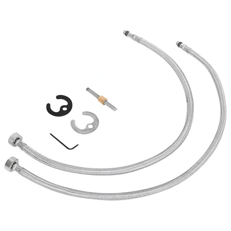 New Ware Basin Mixer for Hot and Cold with 46cm Braided Hoses Connection Pipe for Bathroom Fittings Kitchen Sink Tap Chrome Finish - Image 2