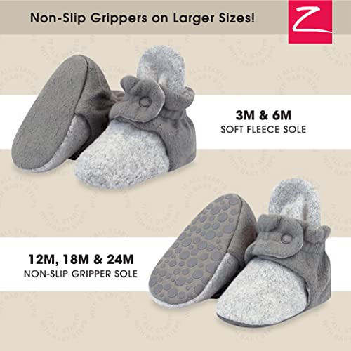 Zutano Unisex Fleece Baby Booties with Organic Cotton Lining, Newborn Essentials, Heather Gray/Gray, 6 Months - Image 2